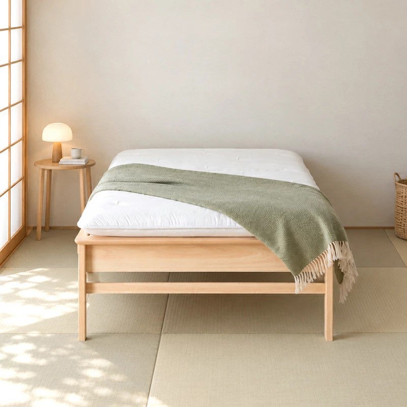部屋にも馴染みやすく敷布団にも使えるすのこベッド
