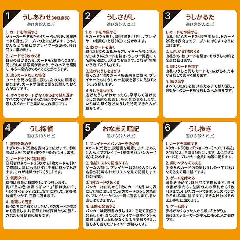 遊び方が６種類もあるカードゲーム